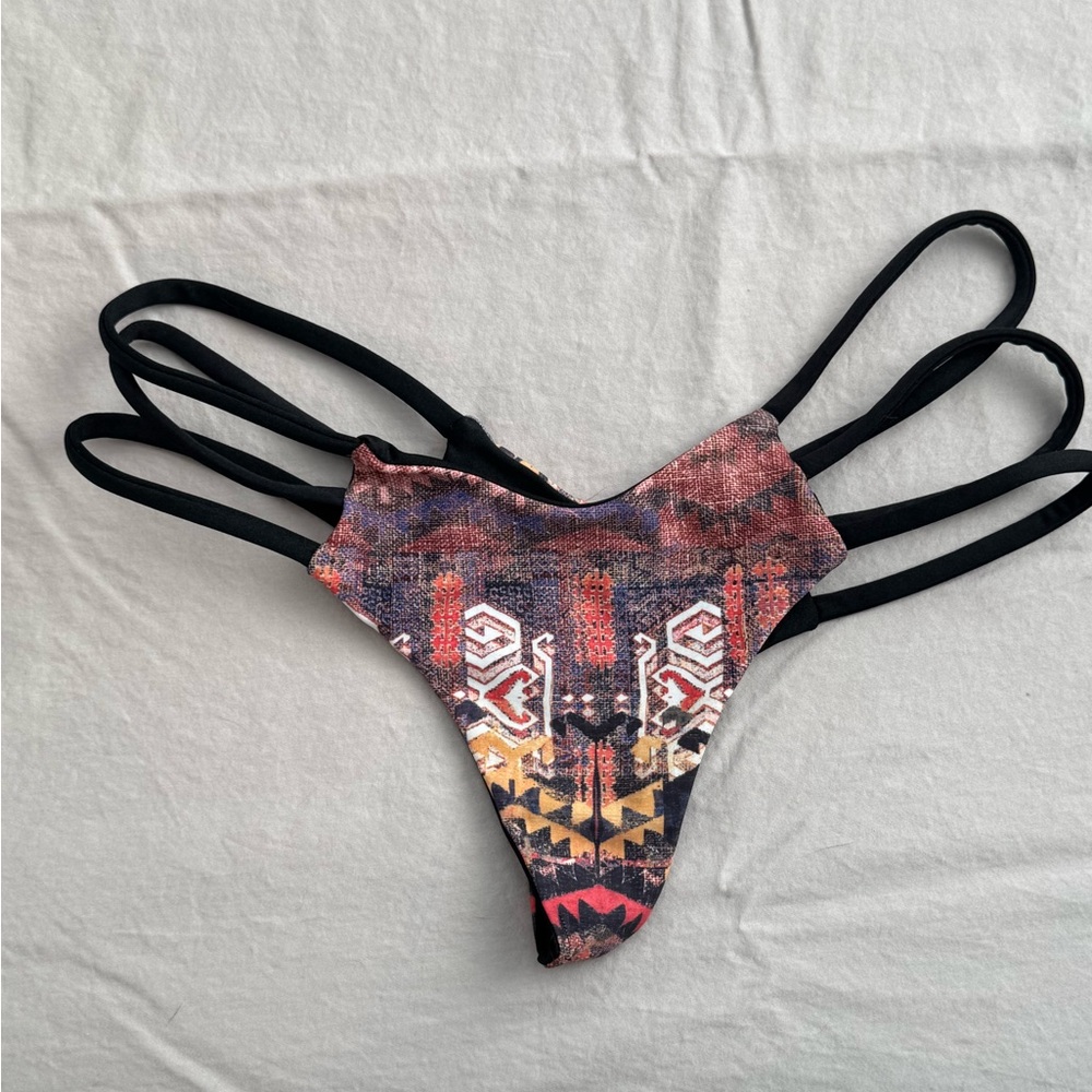 Tribal Print Strappy Bikini Bottom